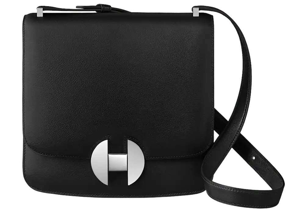 Hermes 2002 – 20 bag in Evercolor calfskin Noir Evergrain Front image