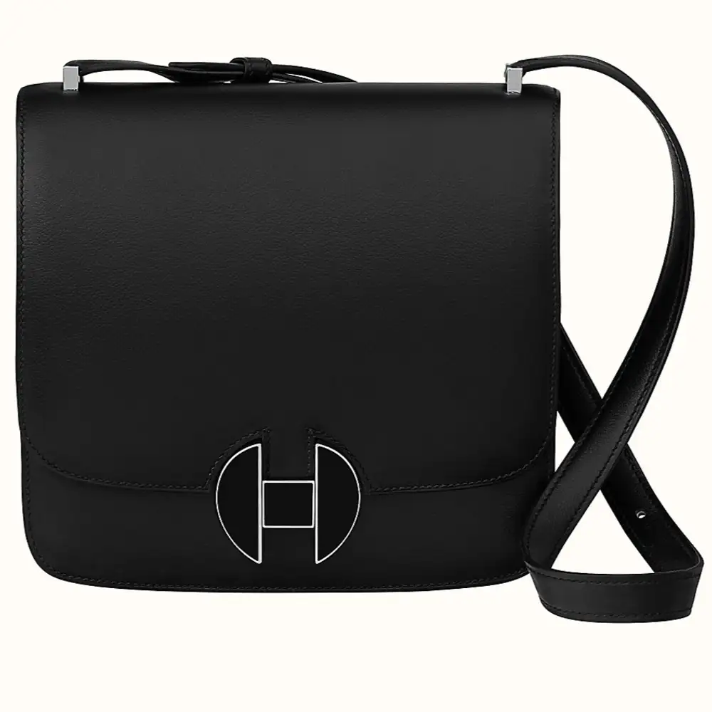 Hermes 2002 – 20 bag in Evercolor calfskin Noir Noir