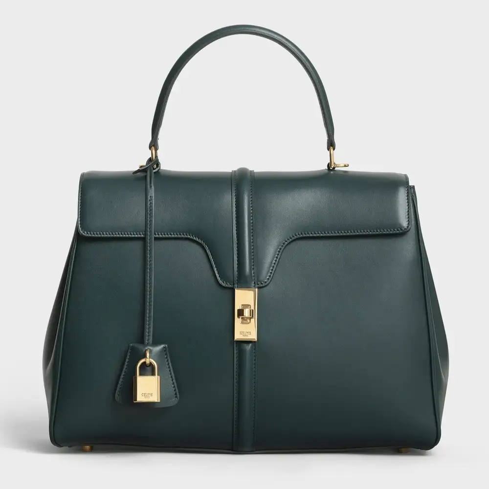 Celine Classique 16 Bag In Satinated Calfskin Amazone