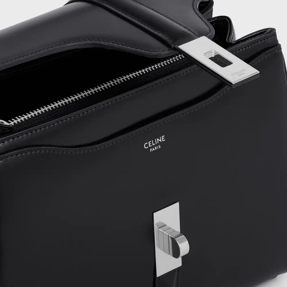 Celine Classique 16 Bag In Satinated Calfskin Black Interior pockets