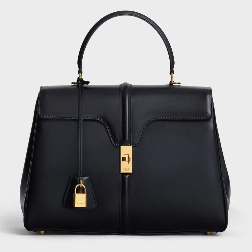 Celine Classique 16 Bag In Satinated Calfskin Black