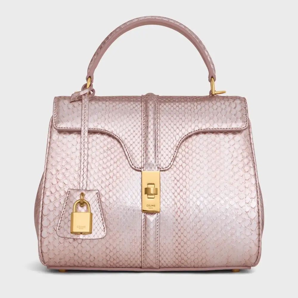 Celine Small 16 Bag In Pearly Python Light Pink
