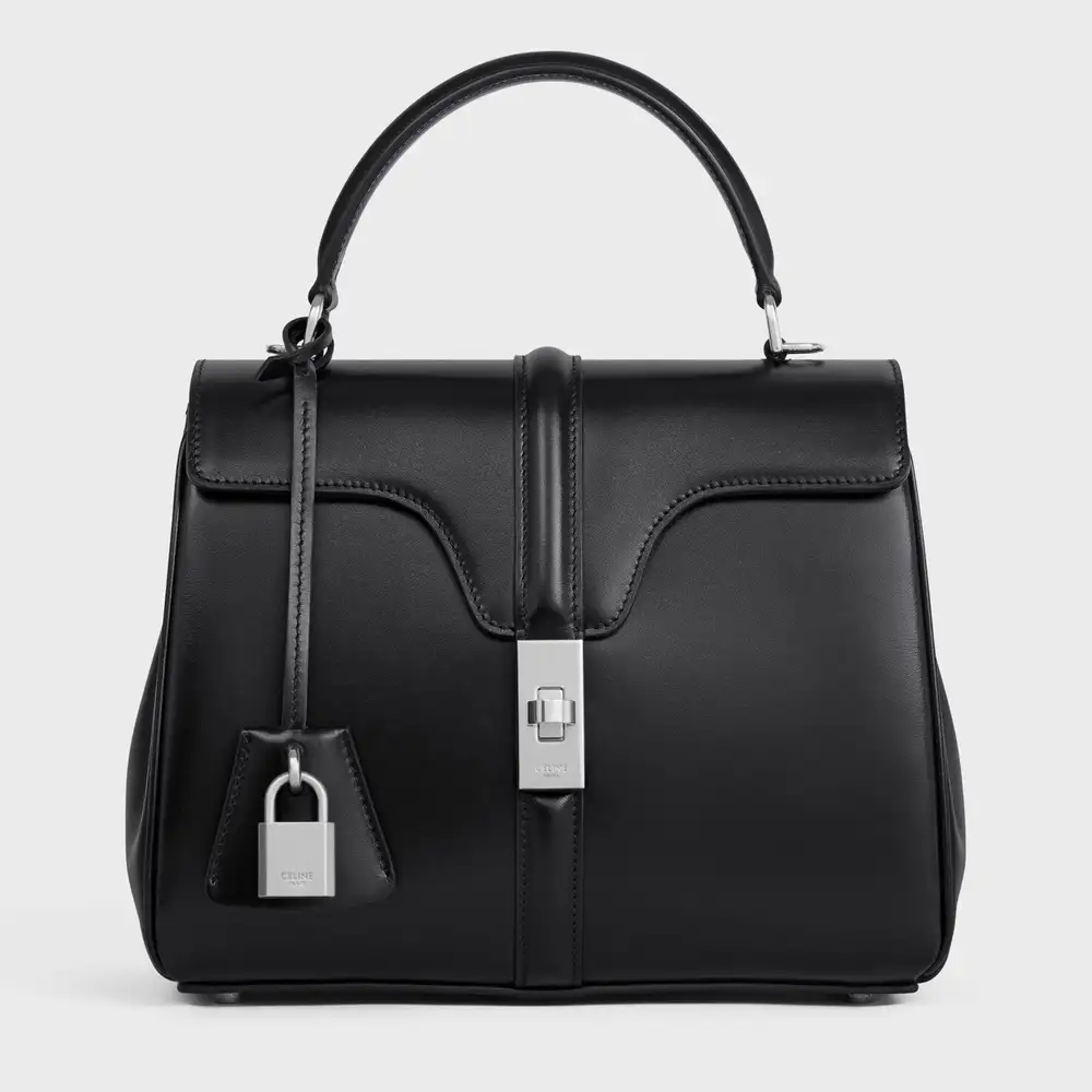 Celine Small 16 Bag In Satinated Calfskin Black