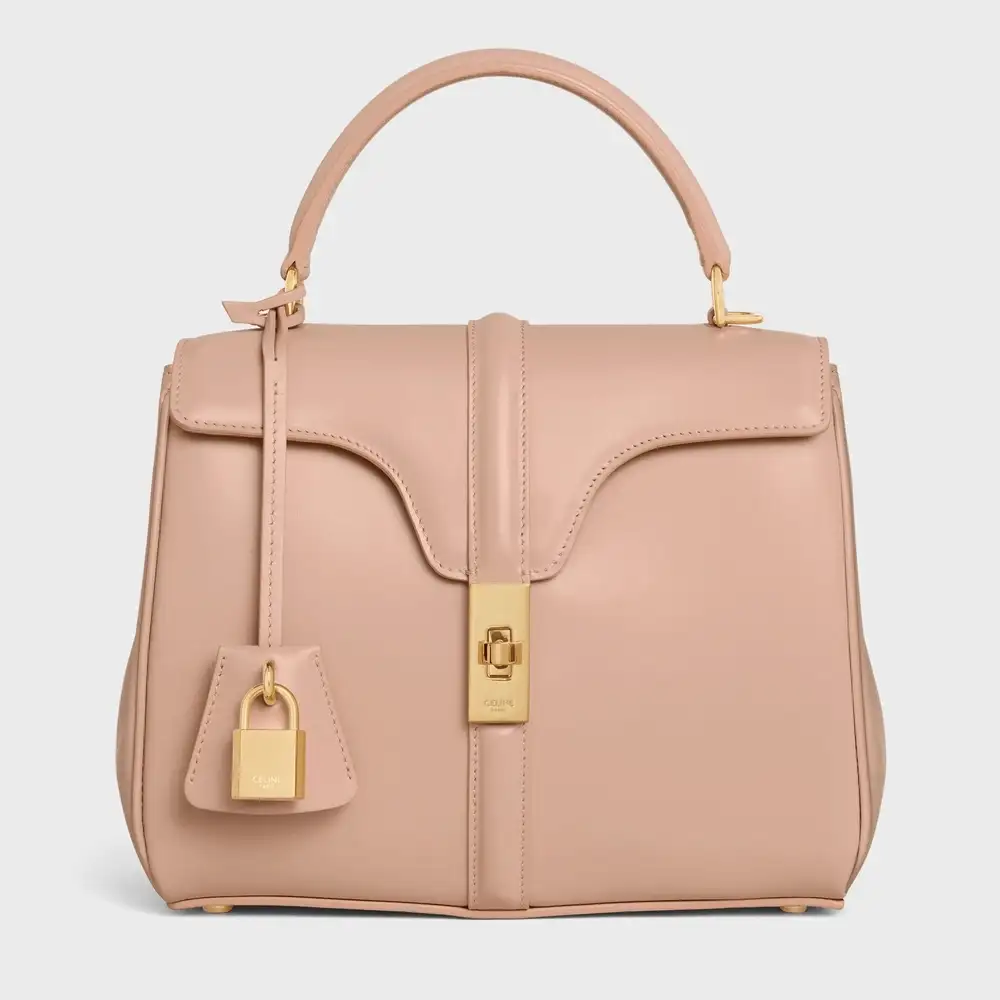 Celine Small 16 Bag In Satinated Calfskin Soft Peach