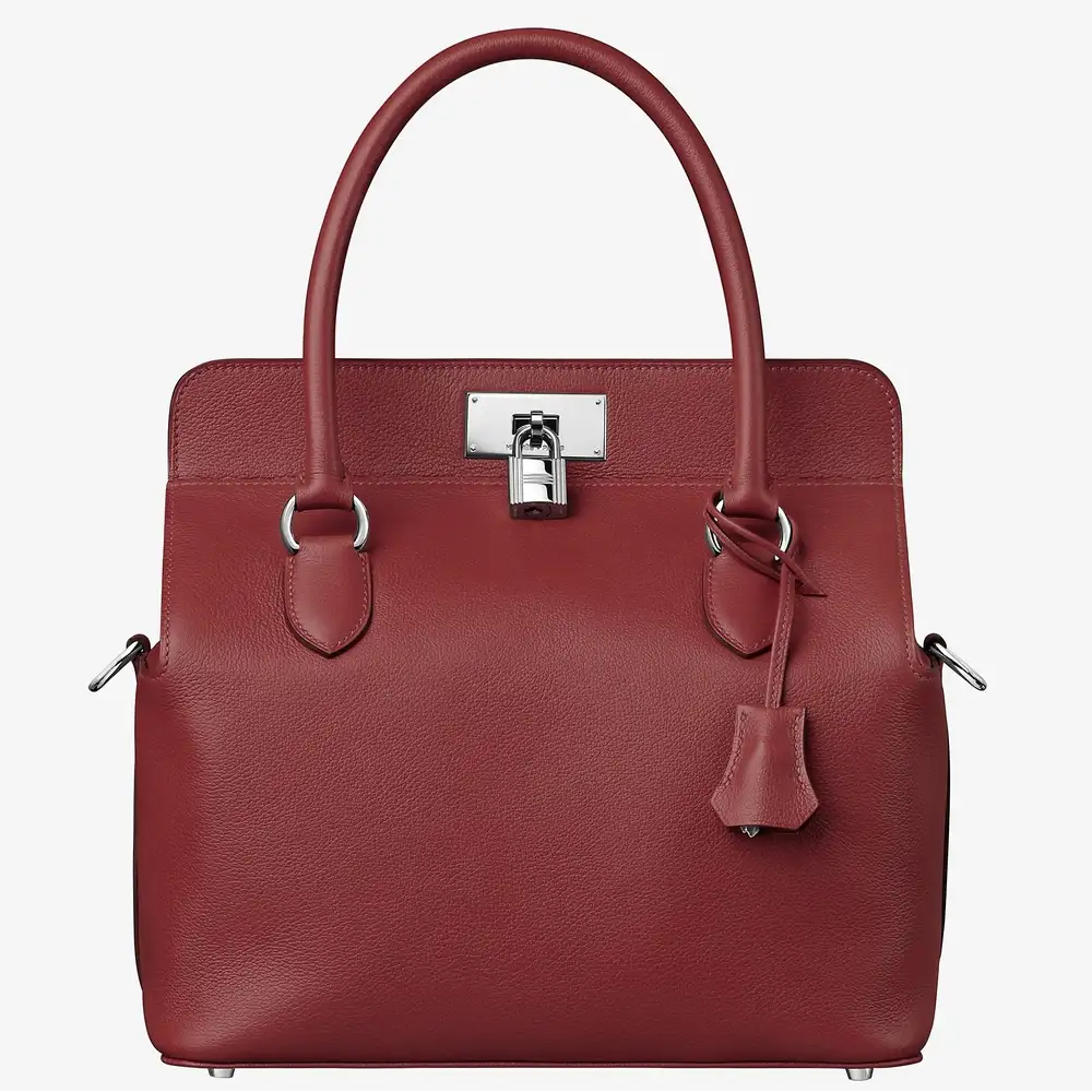 Hermes Toolbox 26 Bag in Evercolor calfskin Rouge grenat