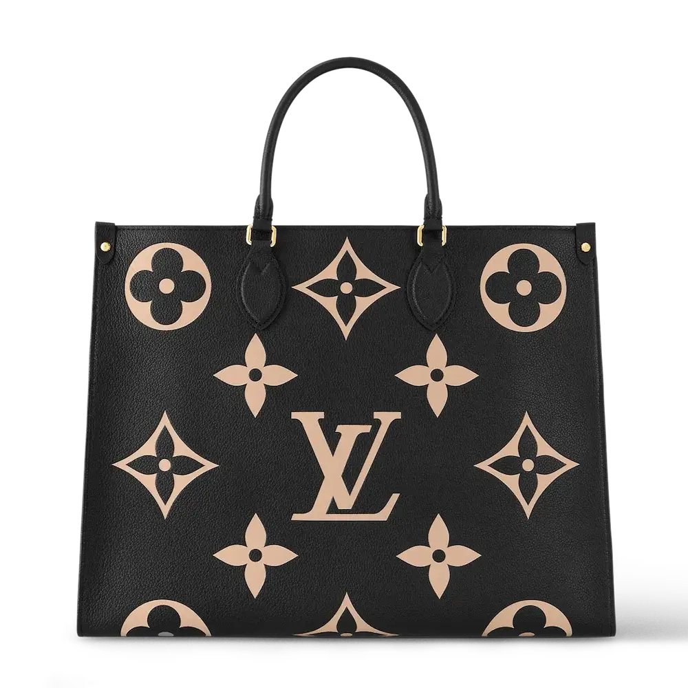 Louis Vuitton Onthego GM Bicolor monogram Empreinte Bag Black Beige