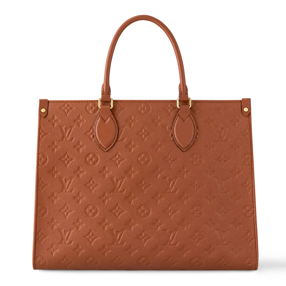 Louis Vuitton Onthego Mm Monogram Empreinte Bag Cognac Brown