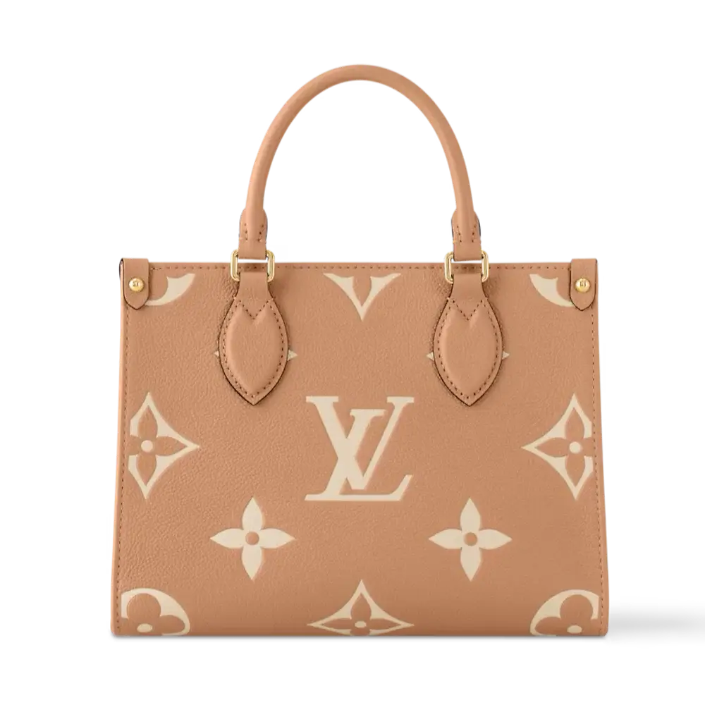 Louis Vuitton Onthego PM Bicolor Monogram Empreinte Bag Arizona Cream