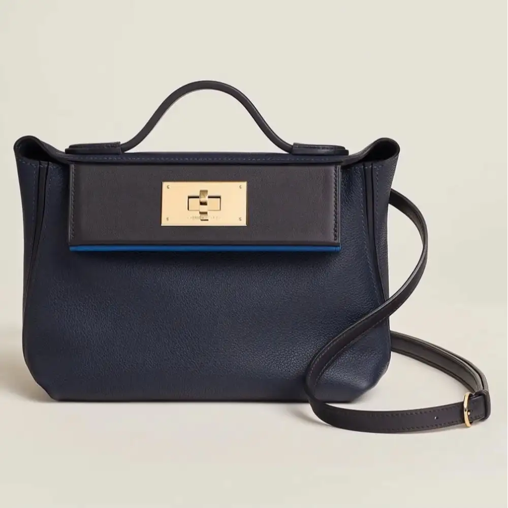 Hermes 24 24 Mini 21 Bag in Evercolor, Swift Vert Rousseau