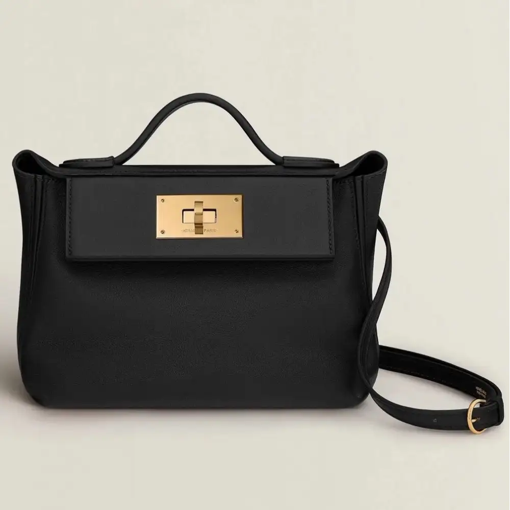 Hermes 24 24 Mini 21 Bag in Evercolor:Matte Mississippiensis alligator:Swift Rouge Sellier