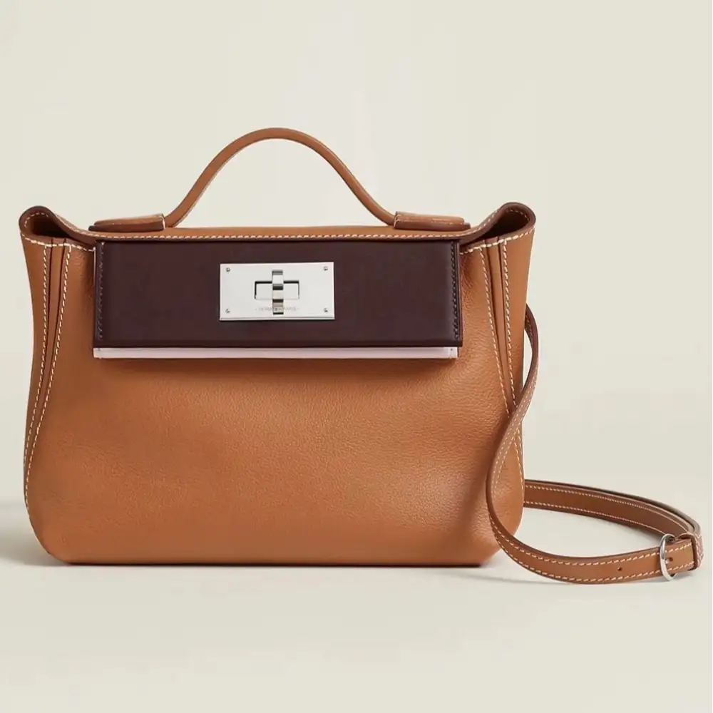 Hermes 24 24 Mini 21 Bag in Evercolor:Swift Chai Fauve