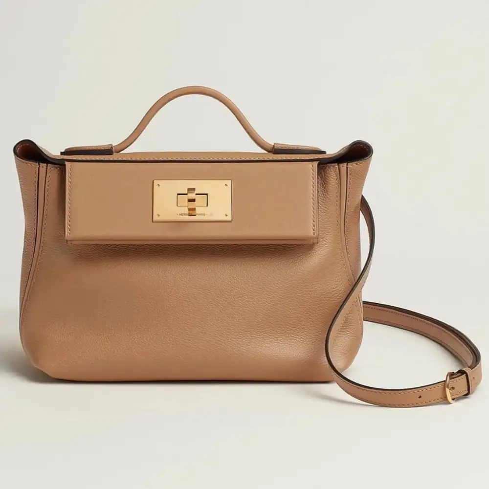 Hermes 24 24 Mini 21 Bag in Evercolor:Swift Jaune de Naples