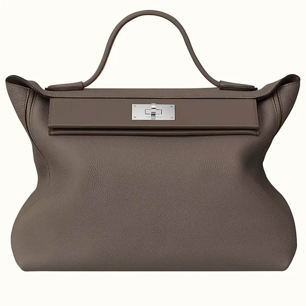 Hermes 24 24 35 Bag in Taurillon Maurice Barenia:Togo Gris Étain