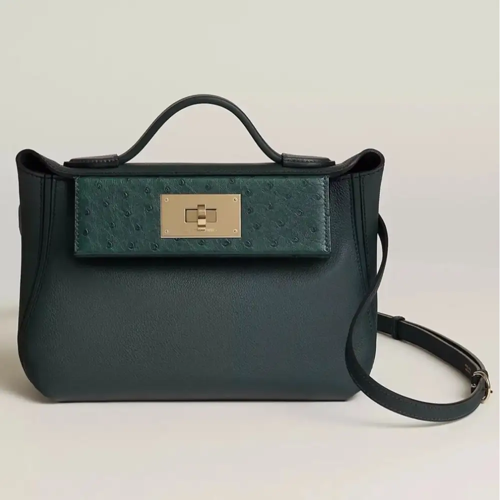 Hermes 24 24 Mini 21 Bag in Volupto, Swift Green