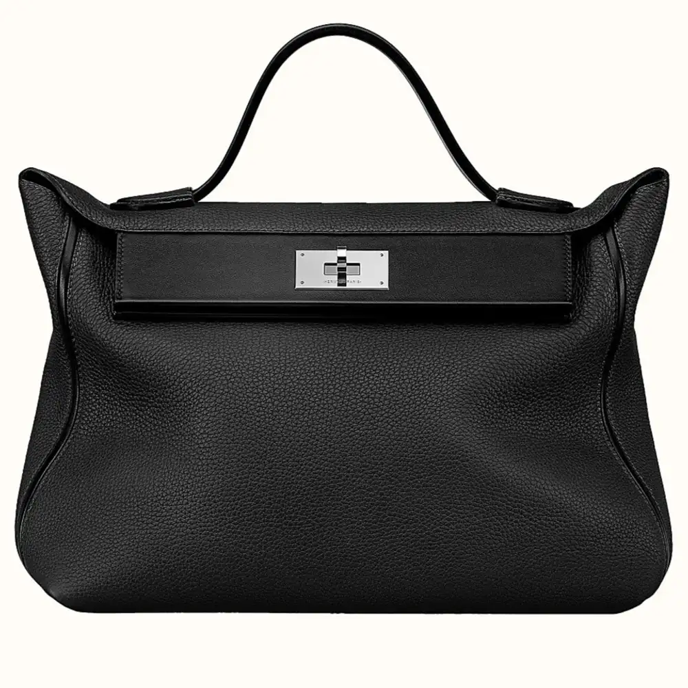 Hermes Kelly 24 24 Bag in Togo:Swift Noir Noir
