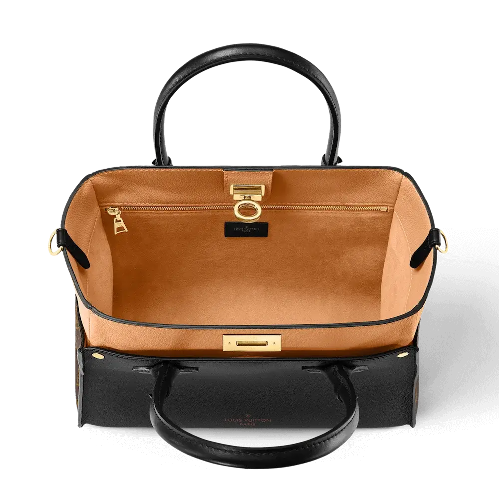 Louis Vuitton On My Side MM Bag in Monogram Canvas and Calf Leather Interior pockets