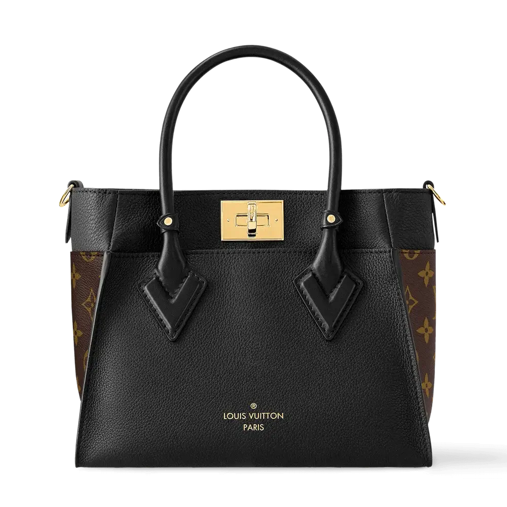 Louis Vuitton On My Side PM Bag in Monogram Canvas and Calf Leather Black