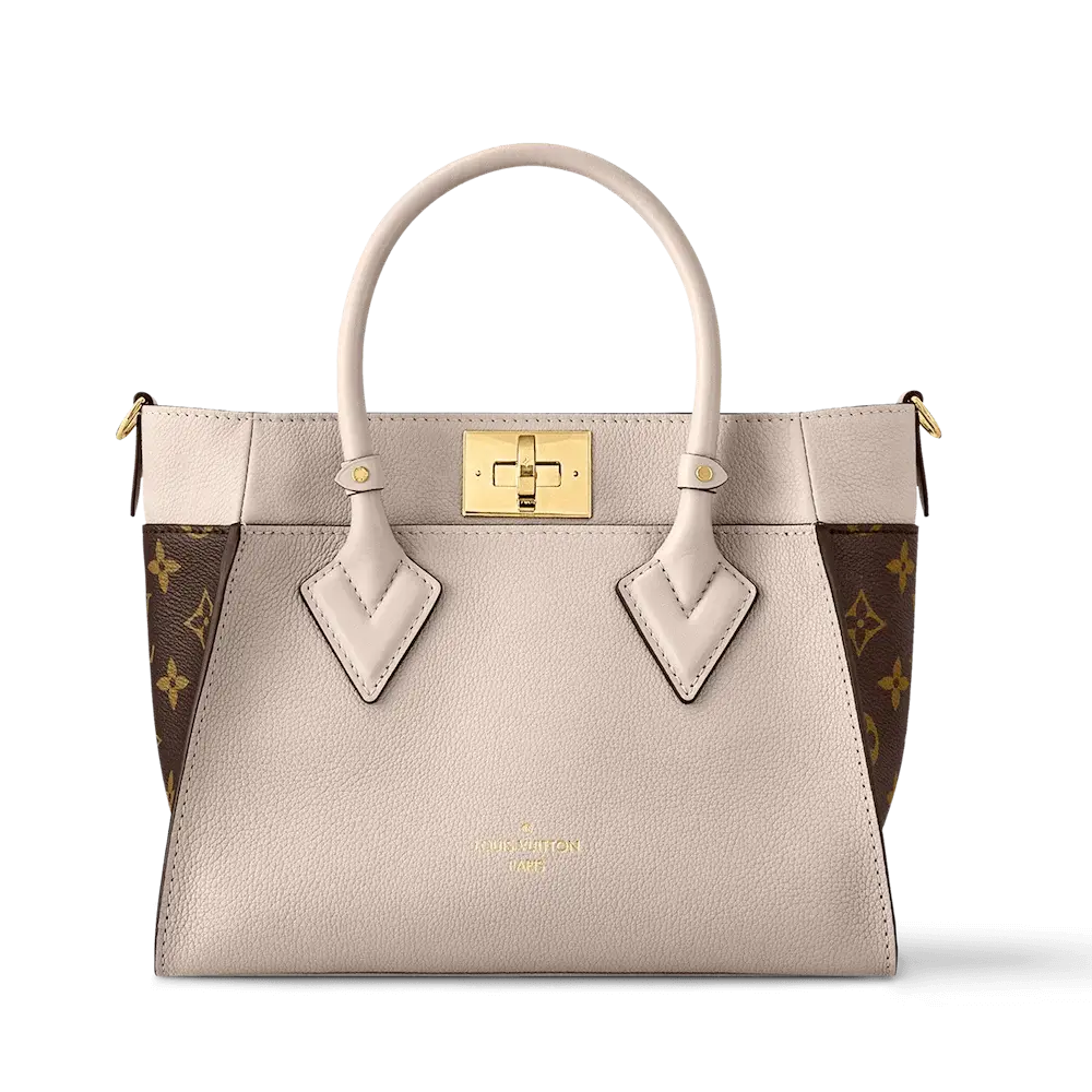 Louis Vuitton On My Side PM Bag in Monogram Canvas and Calf Leather Greige