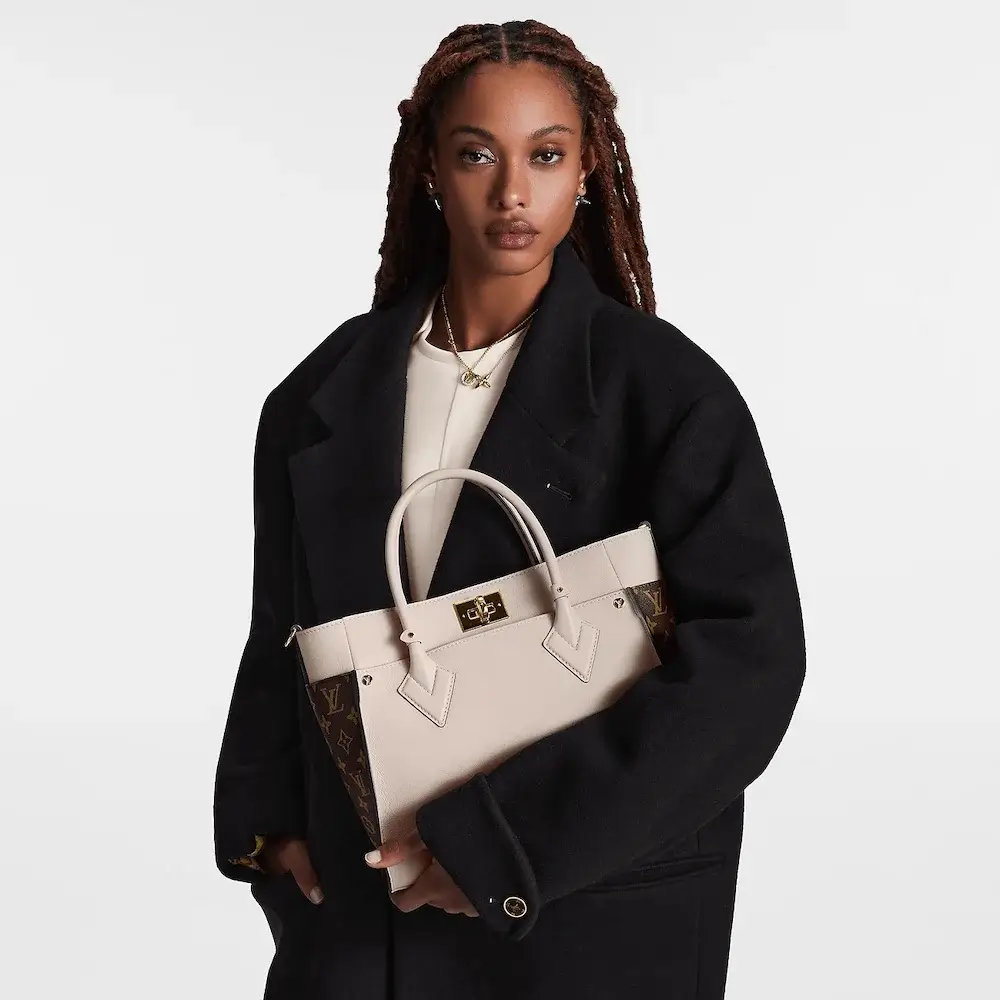 Louis Vuitton On My Side PM Bag in Monogram Canvas and Calf Leather Model shots