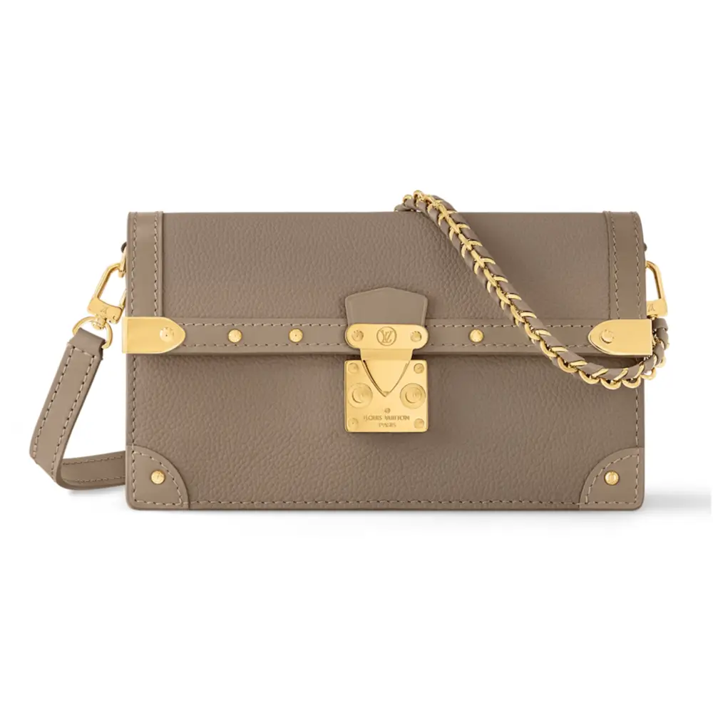 Louis Vuitton Trunk Chain Wallet in Calf Leather Taupe Brown 2