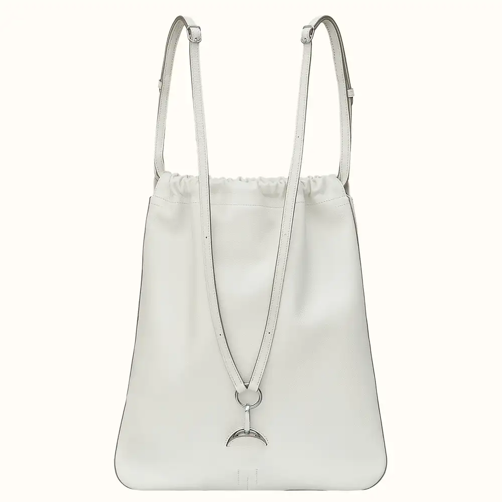 Hermes Bridado backpack in Evercolor Blanc Interior pockets 2