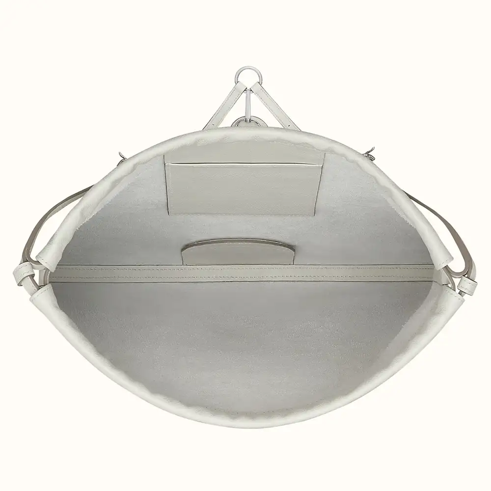 Hermes Bridado backpack in Evercolor Blanc Interior pockets