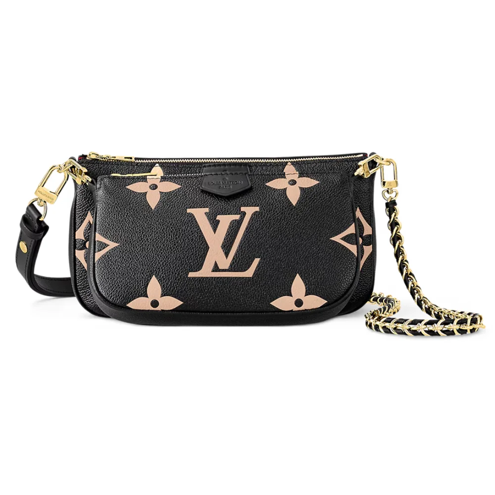 Louis Vuitton Multi Pochette Accessories in Bi color Monogram Empreinte Black Cream