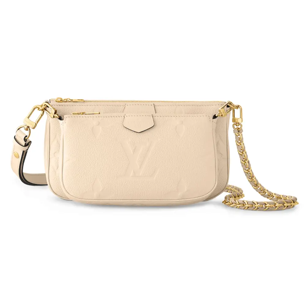 Louis Vuitton Multi Pochette Accessories in Monogram Empreinte Creme Beige 2