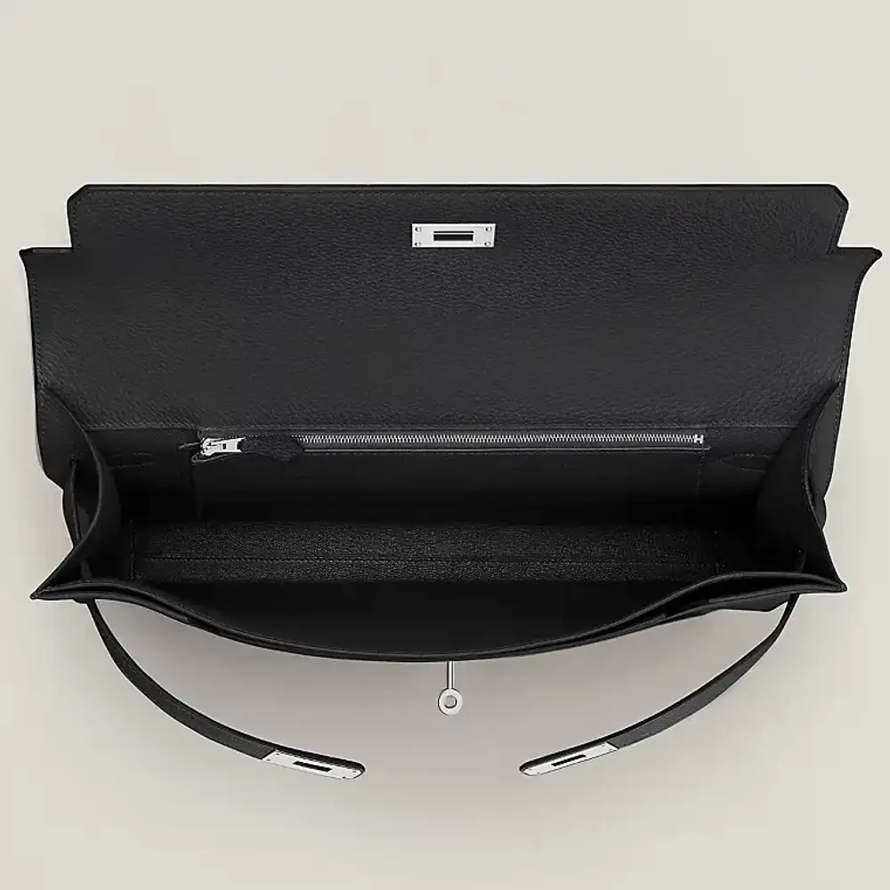 Hermes Kelly depeches 36 Briefcase Bag in Togo calfskin Caban Interior pockets