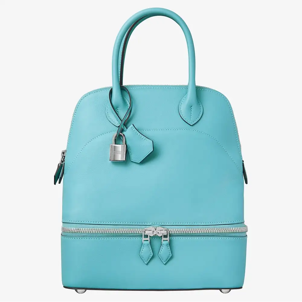 Hermes Bolide Secret Bag in Swift calfskin Bleu Saint Cyr