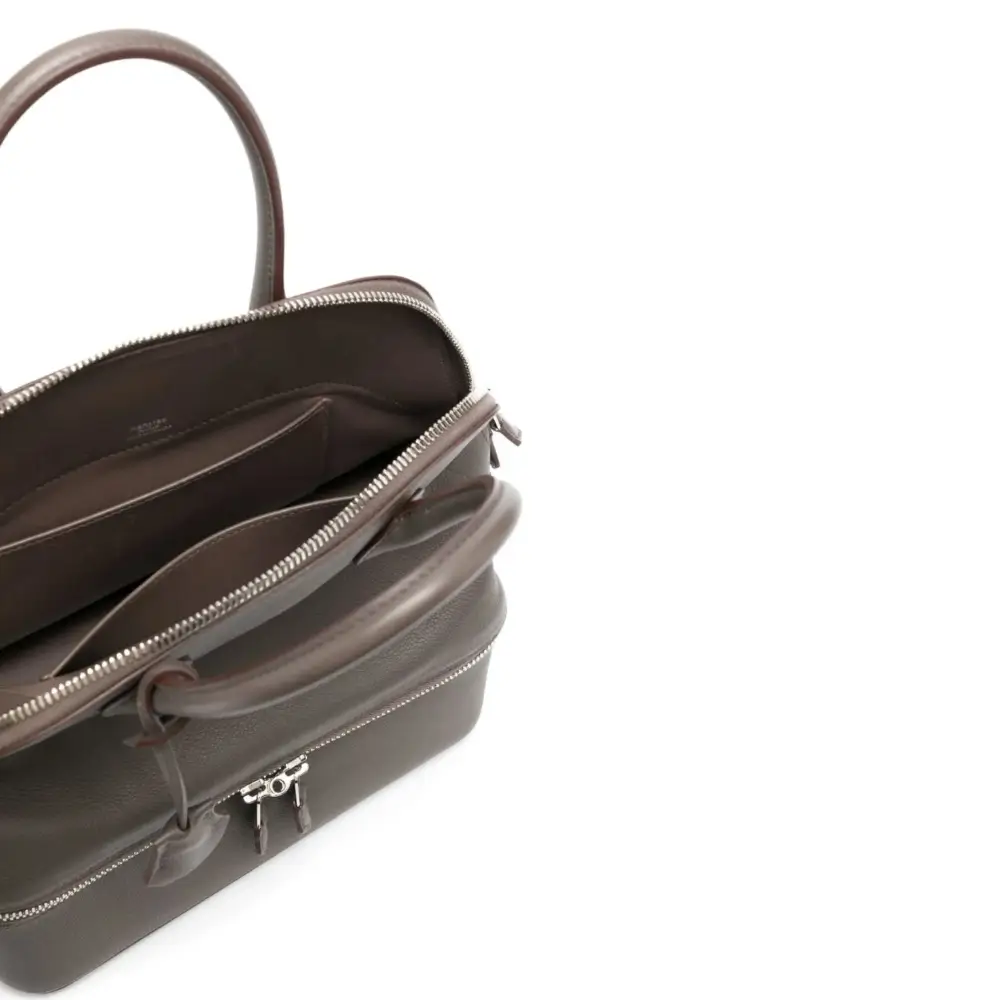 Hermes Bolide Secret Bag in Swift calfskin Grey Interior pockets 2