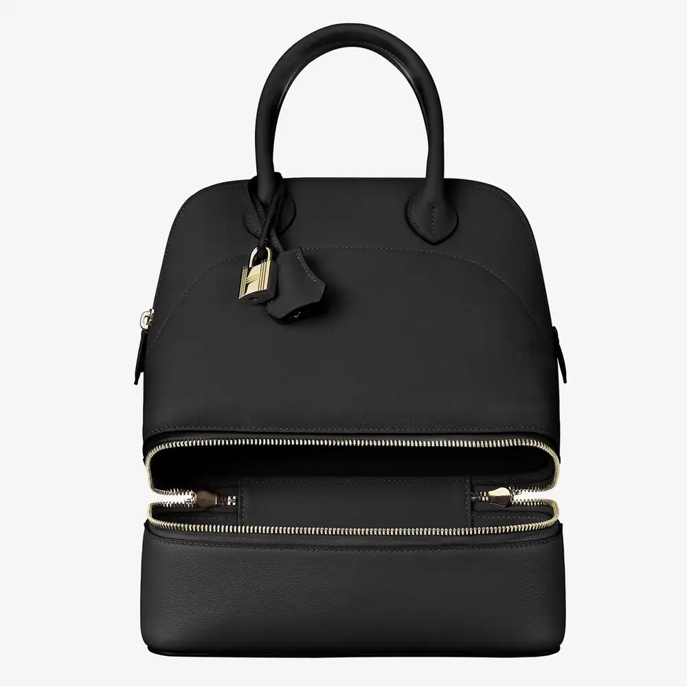 Hermes Bolide Secret Bag in Swift calfskin Noir Interior pockets 3
