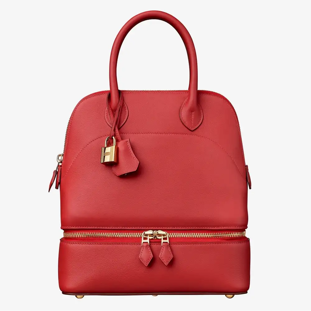 Hermes Bolide Secret Bag in Swift calfskin Vermillon