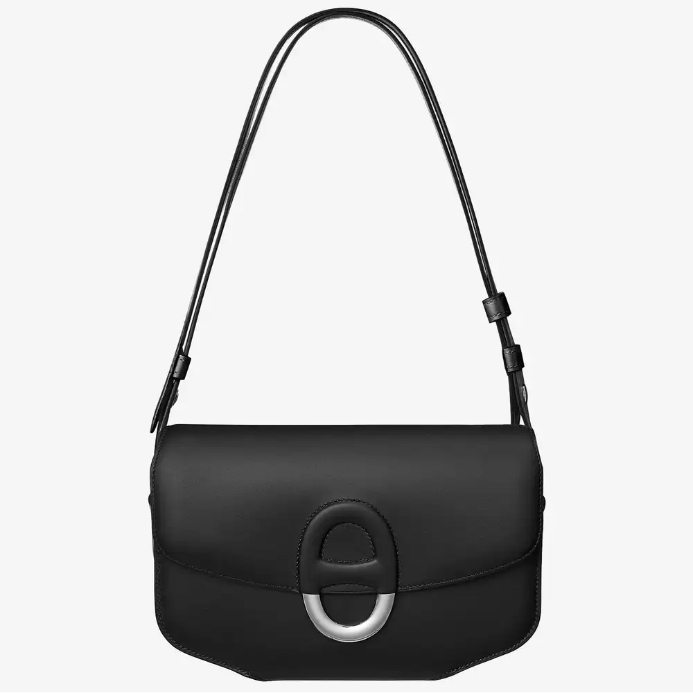 Hermes Cherche Midi 25 Bag in Sombrero calfskin Noir