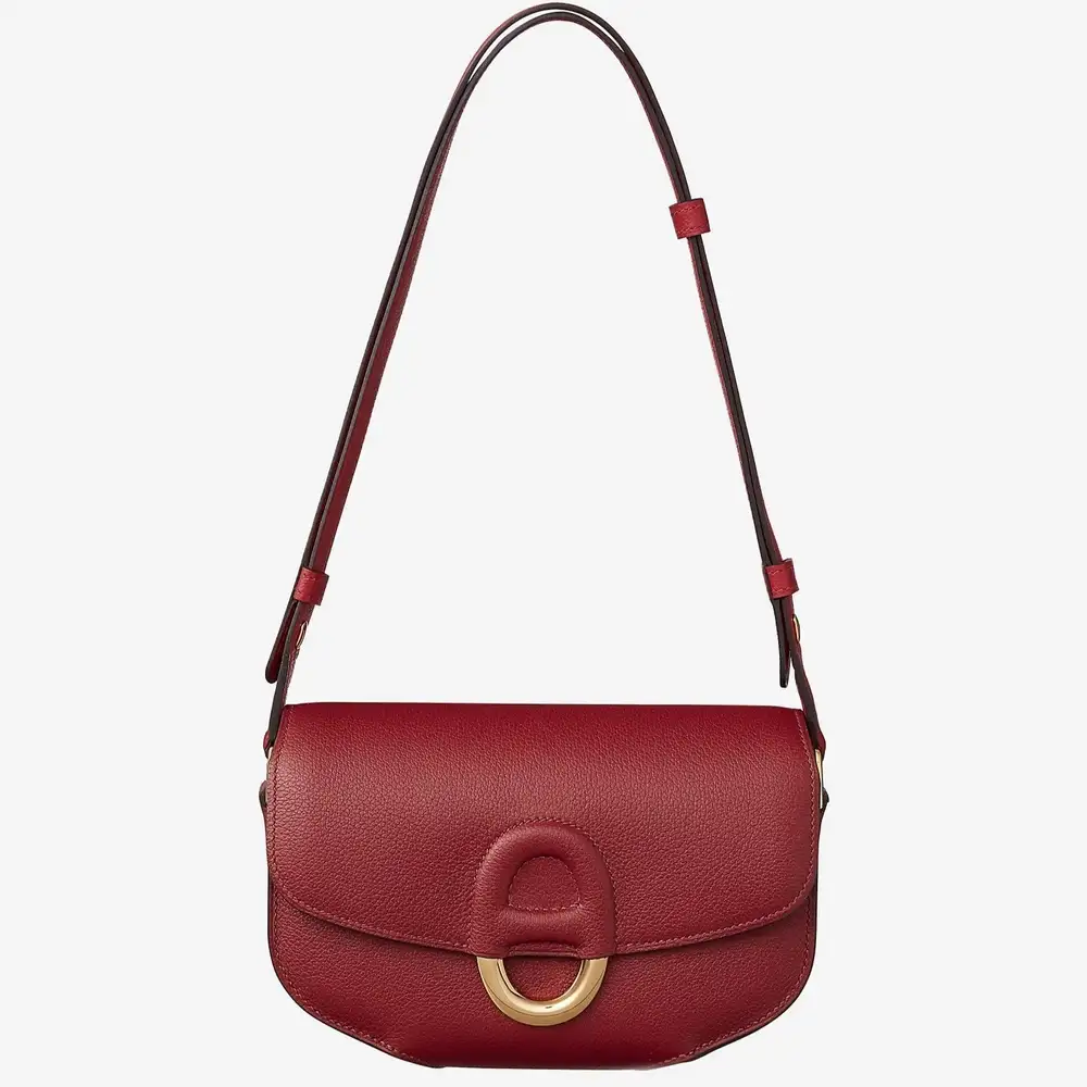 Hermes Cherche Midi Mini Bag in Tadelakt calfskin Rouge grenat