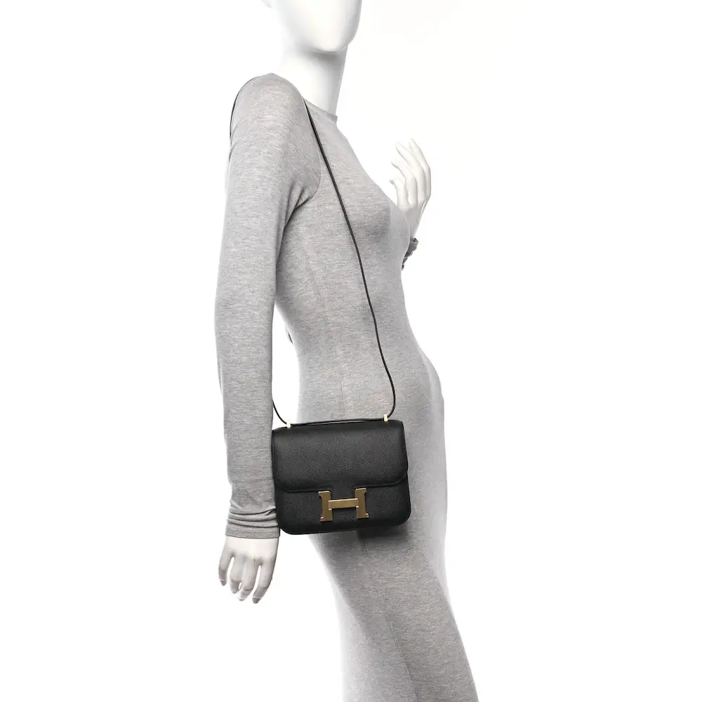 Hermes Constance 18 Bag in Epsom Black Model shots