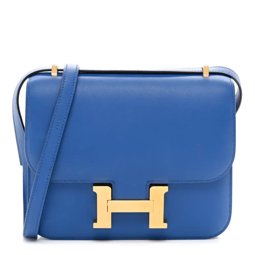 Hermes Constance 18 Bag in Swift Bleu France