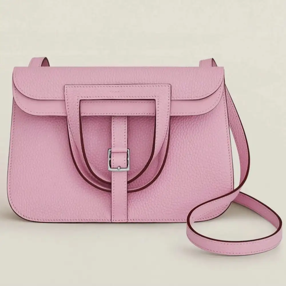 Hermès Halzan 25 bag in Clemence Mauve Sylvestre