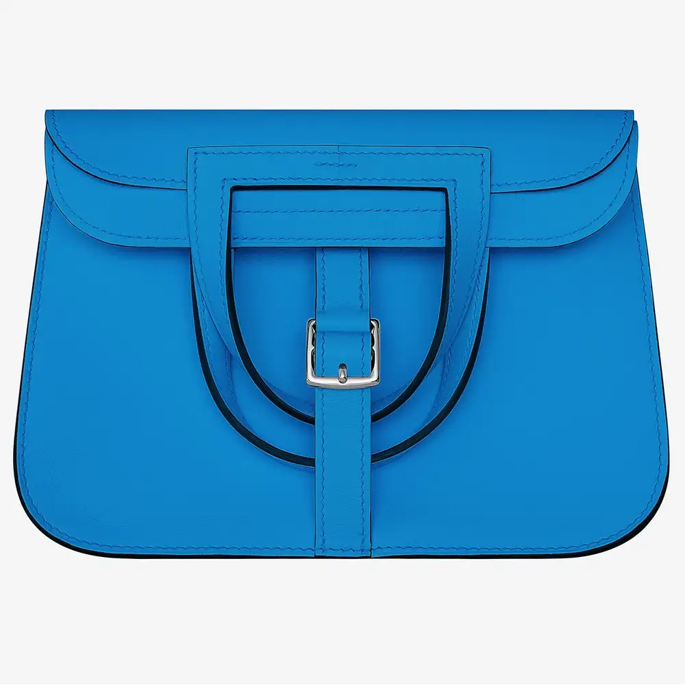 Hermes Halzan Mini bag in Swift calfskin bleu zanzibar