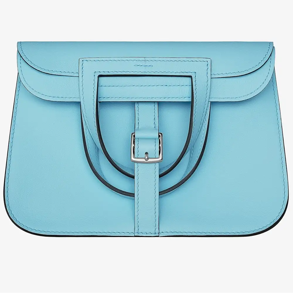 Hermes Halzan Mini bag in Swift calfskin bleu zéphyr