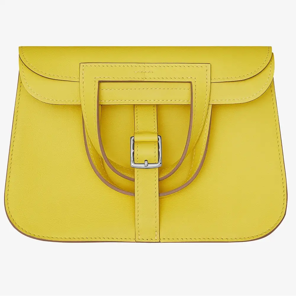 Hermes Halzan Mini bag in Swift calfskin lime