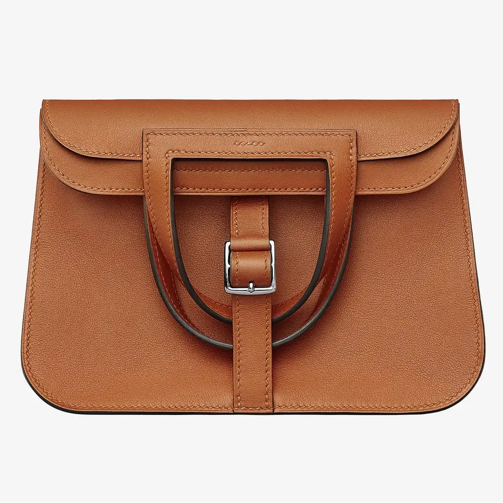 Hermes Halzan Mini bag in Swift calfskin naturel sable
