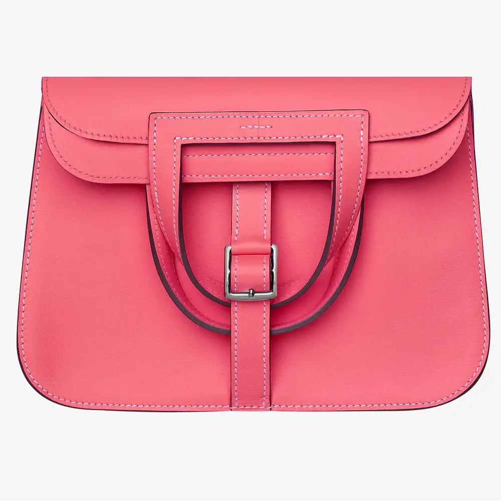 Hermes Halzan Mini bag in Swift calfskin rose azalée rose azalée