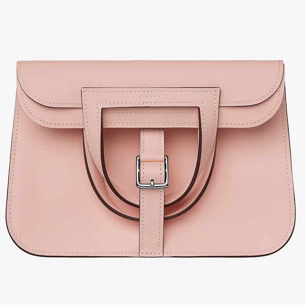 Hermes Halzan Mini bag in Swift calfskin rose églantine rose églantine