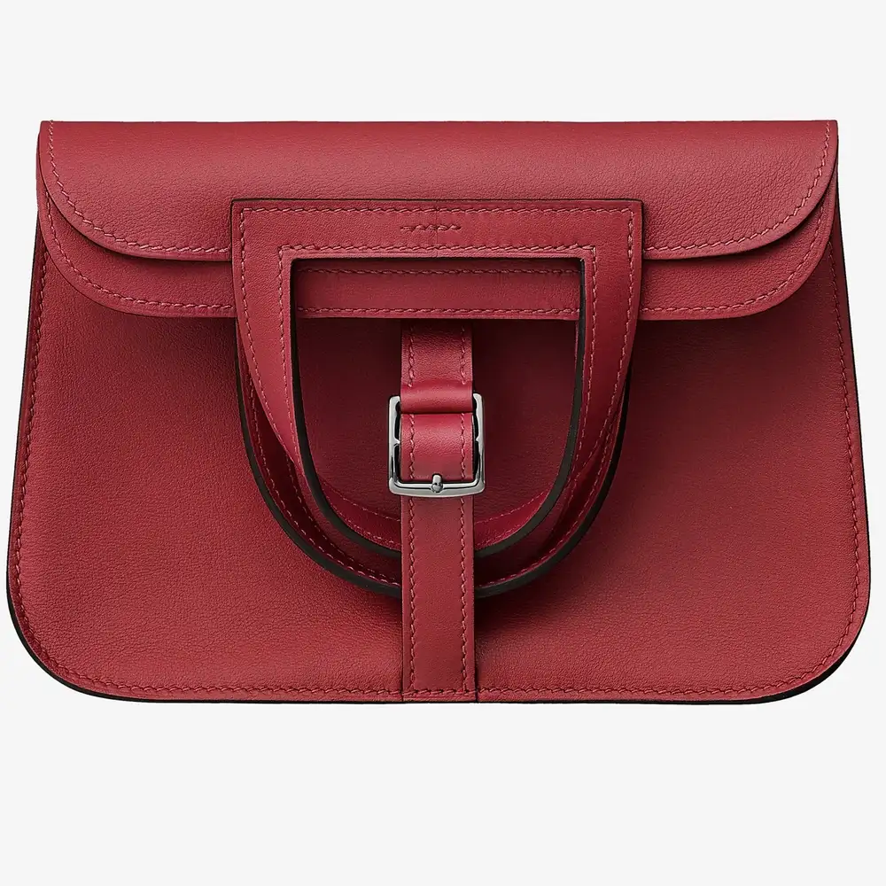 Hermes Halzan Mini bag in Swift calfskin rouge grenat rouge grenat