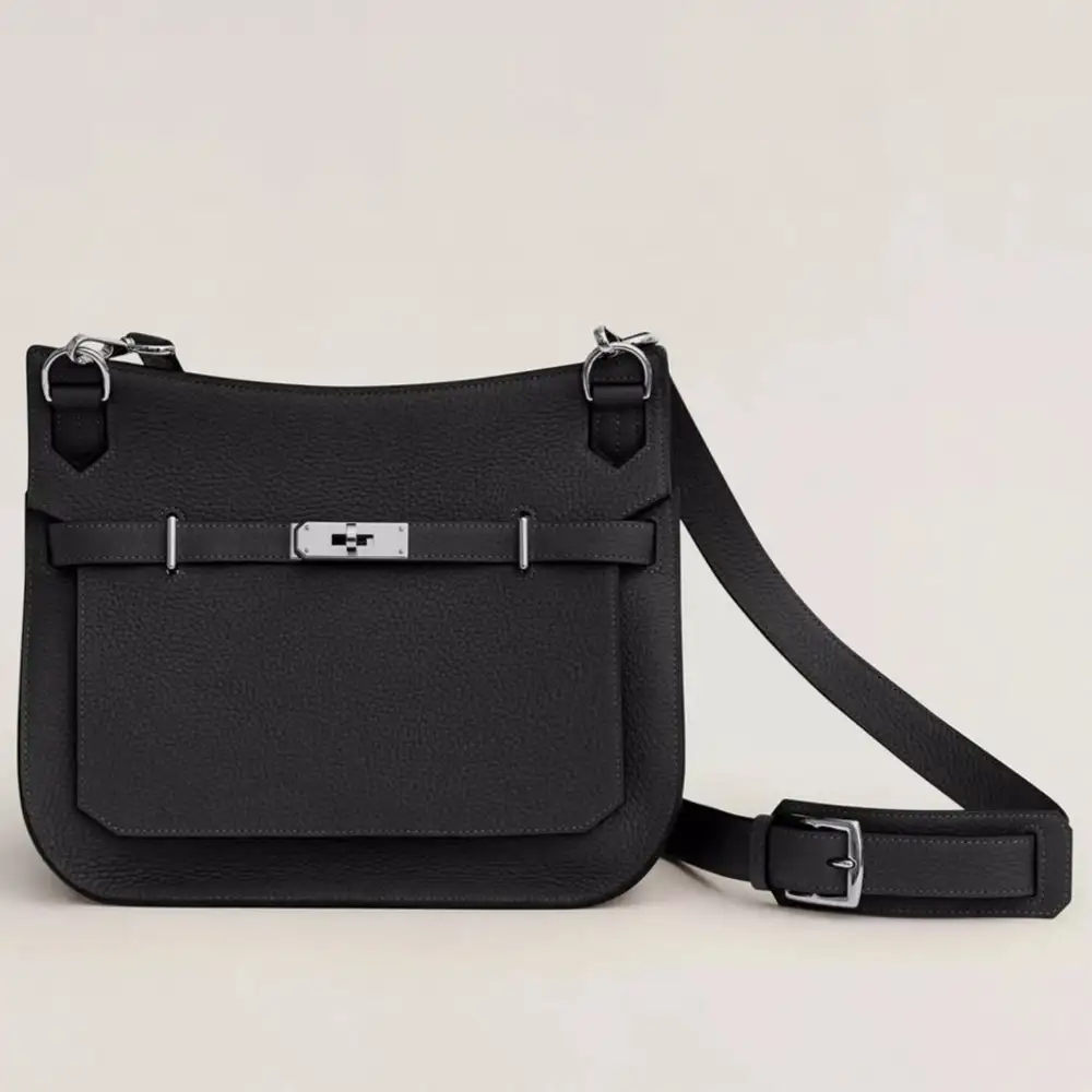 Hermes Jypsiere 28 Bag in Clemence Noir