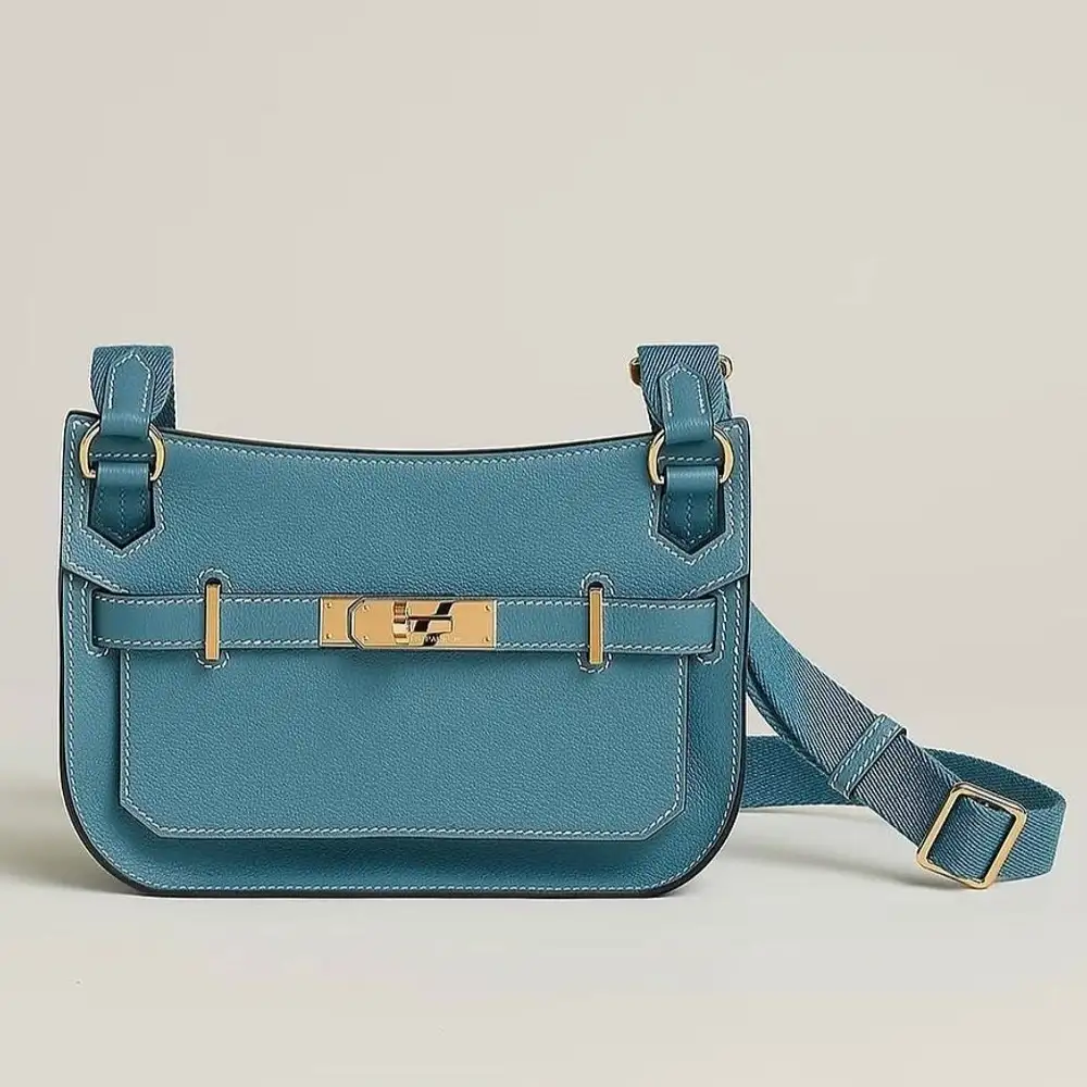 Hermes Jypsiere Mini Bag in Evercolor Blue Jeans