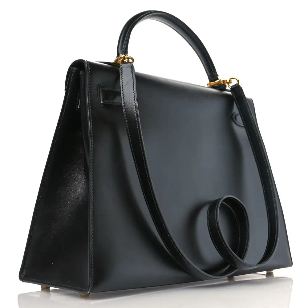 Hermes Kelly 32 Bag in Box Sellier Black Interior pockets 2