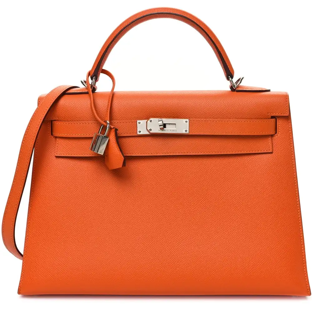 Hermes Kelly 32 Bag in Epsom Orange