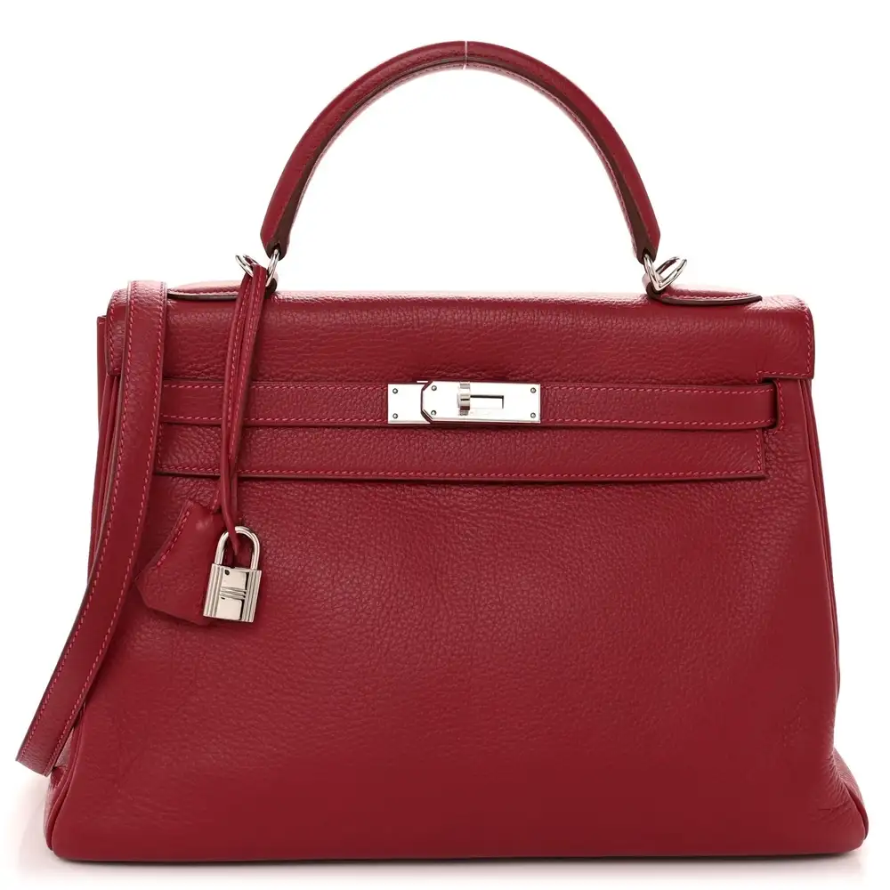 Hermes Kelly Retourne 32 Bag in Togo Rouge Vif